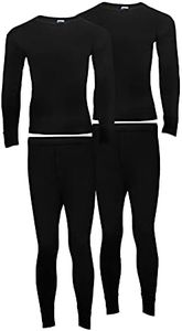 Heat Stoke®️ Pack of 2 Men's Thermal Long Johns Trouser Warm Base Layer Black Charcoal White S,M,L,XL,XXL (BLACK, L)