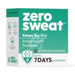 ZeroSweat Antiperspirant Wipes Deodorant | Clinical Strength Hyperhidrosis Treatment - Reduces Armpit Sweat - 10 Wipes New & Improved
