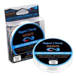 Rigged and Ready Infinite Fluorocarbon-12lb, 5.5kg Fluoro Fishing Line Leader-50m 54.6y Virtually Invisible = More Bites - Saltwater Freshwater