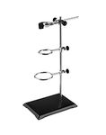 QWORK Heavy Duty Laboratory Stands Support Set, with a Burette Clamp and 2 Flask Ring Clamps, Rod Length 16''