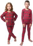 Ultra Dry Thermal Underwear For Kids Long Johns Fleece Lined Leggings And Shirt Boy And Girl Unisex Underwear Bases Set Red Plaid