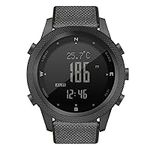 CakCity Outdoor Military Watches with Compass for Men Tactical Watch Sports Watches for Men Hiking Digital Wrist Watch with Barometer,Altimeter,Step Counter,Grey Strap, Grey, Modern