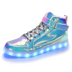 Padgene Women's Men's LED Lights Up Trainers Unisex Luminous Flashing Shoes USB Charging Lace Up Couples Boots Gift for Party Dance Halloween Christmas New Year Red