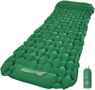 Naturehike Self-Inflating Camping Sleeping Air Mat with Pillow Built-in Foot Pump, Lightweight Sleeping Pad Air Bed (Forest Green)
