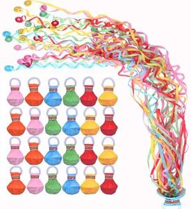 Streamer Poppers 100Pack Colorful, Confetti Streamers No Mess Party Poppers, Hand Thrown Streamers for Weddings Birthdays Events, Quiet Easy Cleanup (Colorful, 100Pack)