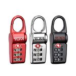 TUMI - Travel Accessories Luggage Locks - Set of 3 TSA-Approved Lock - Black/Red/Silver