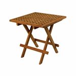 SeaTeak 60030 Square-Grate Top Folding Deck Table, Oiled Finish