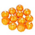 HBell 12pcs Small Artificial Lifelike Pumpkin Fall Harvest Mini Pumpkins for Home Garden,Fall Harvest Decor, Thanksgiving and Halloween Decoration (dark)