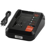 Ahomtikk 20V Fast Charger Compatible with Black and Decker 20V Battery LBXR20 LBXR2020 LB2X4020 and Porter Cable 20V Lithium Battery PCC685L PCC680L PCC681L