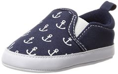 Luvable Friends Baby Boy Slip on Shoe, Bue Anchors, 0-6 Months