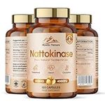 Nattokinase 120 Capsules | 200 MG | 4000 FU | 100% Natural Vegan Non-GMO Zero Additives | Protein Enzyme from Japanese Natto | 2 Months Supply