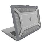 Punkcase for MacBook Pro 13" Case Hard Shell Cover | Clear Military Heavy Duty Rugged Sleeve with Kickstand | Ultimate Protection for MacBook Pro 13" Models (2020 2019 2018 2017 2016 Release) [Grey]