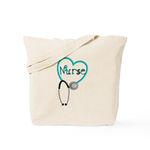 CafePress Nurse Blue STETHO Tote Bag Natural Canvas Tote Bag, Reusable Shopping Bag