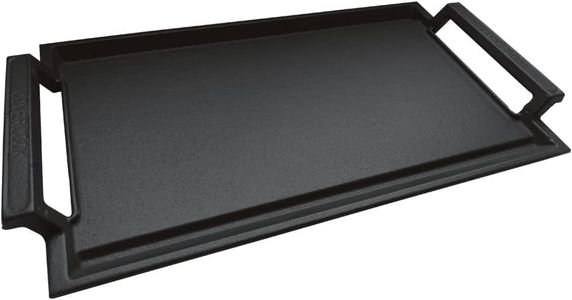 COVERCOOK Cast Iron Griddle Pan, Rectangular Grill, 43 x 23 cm Flat Griddle Pan for Induction Hob, with Dual Handles for Open Fire Ovens Microwaves Electric Cooktops Outdoor Grills