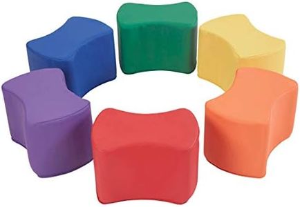 Factory Direct Partners 10442-AS SoftScape 10" Butterfly Stool Modular Seating Set for Toddlers and Kids, Soft Lightweight Foam (6-Piece Set) - Assorted