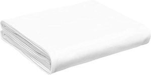 British Home Bedding - Plain Polycotton Percale Flat Bed Sheets - Premium Deluxe Hotel Quality (White, Single)