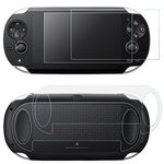 Screen Protectors for Sony PlayStation Vita 1000 with Back Covers, AFUNTA 2 Pack (4 Pcs) Tempered Glass for Front Screen and HD Clear PET Film for the Back, PS Vita PSV 1000 Film Accessory