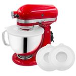 JAYOBGO 2 PCS Mixers Bowl Covers for KitchenAid 4.5-5 Quart Tilt-Head Stand Mixers, Fits 4.5-5 Quart Stainless Steel Bowls Mixer Splatter Guard Lids, Dough Leavening Bowl Covers, White