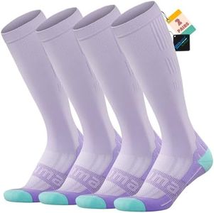 BRISIRA Coolmax Cooling Knee High Compression Socks Women 2 Pairs Circulation Bamboo Viscose Travel Nurse Flight Running