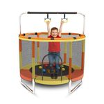 Let's Play® 55 inch Trampoline with Safety Net & U-Shape Legs for Kids & Adults | Indoor & Outdoor Trampoline | Powerful Loading Capacity 120KG | Stainless Steel Frame & Legs