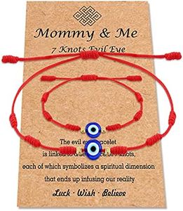 PPJew 7 Knots Evil Eye Bracelet Kabbalah Red String Bracelets Mommy and Me Bracelet Set Protection Amulet for Boys & Girls Daughter Mother Women Family