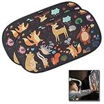 Car Window Shade-(2 Pack)-XL-25" x 16"-Colorful Cartoon Animal Designs, Cling Car Sun Shade for Windows - Sun, Glare and UV Rays Protection for Your Child - Baby Car Shades for Side Window by Enovoe