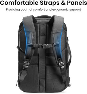 tomtoc 40L Travel Backpack – TSA Friendly Carry-On, Water-Resistant, Fits 17.3" Laptop
