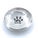 Basic Spirit Dog Paw Print Trinket Bowl Dish with Heart Rescue Pet Cat Lover Pewter Jewelry Ring