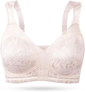 Wingslove Women's Full Coverage Non Padded Comfort Minimizer Wire-Free Bra Plus Size(Sandshell Pink,42DD)