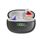 Clarity CIC Rechargeable Personal Sound Amplifier for Adults & Seniors | Discreet In-Ear Sound Amplifier with Noise Reduction & Digital Display Charging Case – Red & Blue, 72h Total Battery