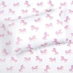 Kids Rule 4-Piece Pink Shaded Unicorn Sheet Set for Girls & Kids - 1 Full Flat Sheet, 1 Full Fitted Sheet & 2 Queen Pillowcases, Soft Brushed Microfiber Polyester Bed Sheet, Smooth & Durable