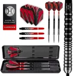 Harrows Predator 90% Tungsten Steel Tip Darts Set 22g, 23g, 24g &25g - Includes Ultra Traction Grip, Supergrip Fusion Shafts, Prime Flights & Travel Case (24g)