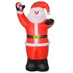 HOMCOM 8ft LED Inflatable Air Blown Christmas Santa Claus Outdoor Garden Yard Lawn Christmas Party Xmas Decoration Gift