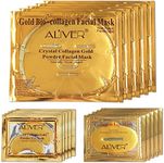 24K Gold Bio Collagen Crystal Face Mask + Eye Mask + Lip Mask, Anti ageing Skin Care (5pairs/set)