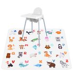 Vicloon Easy Cleaning Splash Mat, 52" Highchair Splash Mat, Baby Splat Floor Mats, Washable Spill Mats, Waterproof Messy, Highchair Weaning Mate for Under High Chair