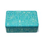 TINIT Stuff Tin - Man Tin Miscellaneous Storage Box (Turquoise/Cream)