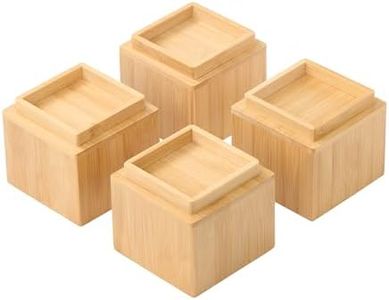 VELOHEIM 4 Inch Bamboo Bed Risers, Furniture Leg Extenders, 4 Pack Natural