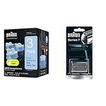 Braun Clean and Renew Refill, 3 Count (Transparent) & Braun Series 7-70S Replacement part (Silver)