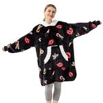 Winthome Oversized Blanket Hoodie for Women Adults, Hooded Sherpa Flannel Hoody Sweatshirt Soft Cozy Fuzzy Warm, for Wife