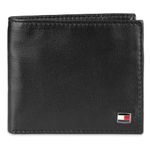 Tommy Hilfiger Men's Genuine Leather Oxford Slim Passcase Wallet, Black