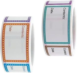 2 rollos de etiquetas de fecha de alimentos, 500 por rollo Etiquetas de congelación desmontables Etiquetas de congelación que se pueden escribir en etiquetas de fecha de refrigerador Etiquetas