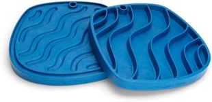 West Paw Seaflex Waves Feast Mat – All-in-One, Slow Feeder, Lick Mat – Encourages Foraging & Food Exploration - Engages Picky Eaters & Slow Feeding - Versatile – Easy to Clean, Non-Toxic - Marine