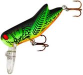 Rebel Lures Crickhopper Cricket / Grasshopper Crankbait Fishing Lure, 1 1/2 Inch, 1/4 Ounce, Fire Tiger, Crickhopper (3/32 oz)