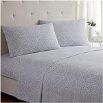 Mellanni California King Sheets - 4 Piece Iconic Collection Bedding Sheets & Pillowcases - Hotel Luxury, Extra Soft, Cooling Bed Sheets - Deep Pocket up to 16" - Easy Care (Cal King, Laced Sky Blue)