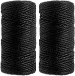 656Feet Jute Twine String for DIY and Gift Packing 2mm 3ply (Black)