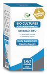 Bio Cultures Complex Probiotics & Prebiotics 60 Billion CFU – 6 Month Supply - Probiotics for Gut Health with Lactobacillus Rhamnosus - Probiotics for Women and Men - 180 Vegan Capsules