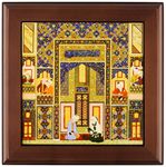 3dRose ft_162527_1 The Meeting of The Theologians-Islamic Persian Art-1540-1550 Ad by Abd Allah Musawwir-Arabian-Framed Tile Artwork, 8 by 8-Inch