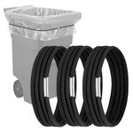 Large Rubber Bands for Trash Cans, Trash Can Bands for 55, 65, 96 Gallon Garbage Cans, 3 Pack Large Rubber Bands Heavy Duty for Secure Garbage Bag, Multifunction Packing & Moving Elastic Bands, Black