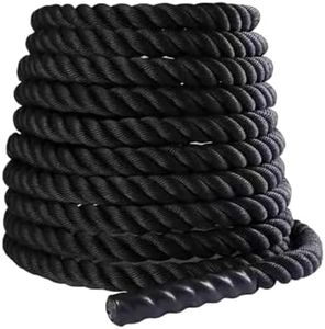 Aymzbd Battle Rope, 9.18/9.8 Feet Length Heavy Battle Exercise Training Rope Workout Rope Fitness Rope for Strength Training Home Gym, 25mmx2.8m Black