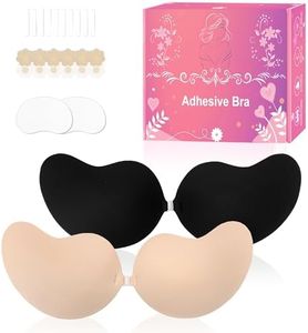 Sticky Bra Push Up Lift Invisible Adhesive Bra Strapless Backless for Women Reusable Self Adhesive Bras with Nipple Cover Included